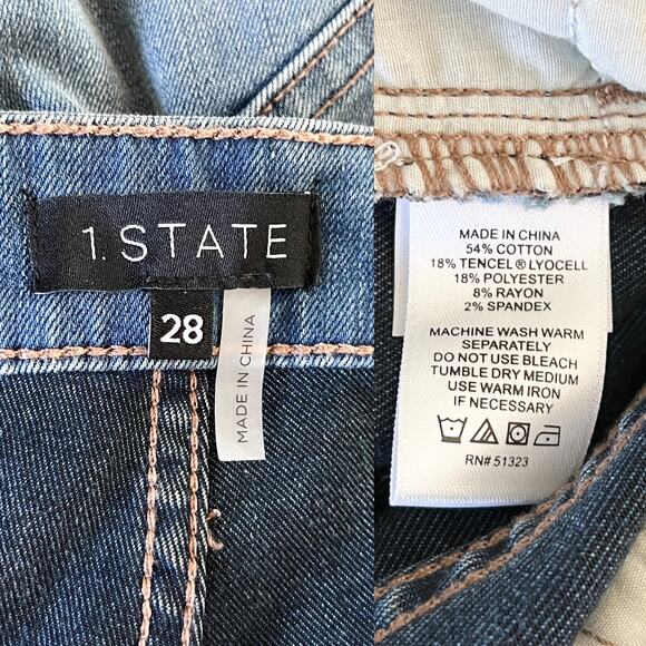 1.State High Rise Button Front Jeans 28 New - Picture 4 of 9